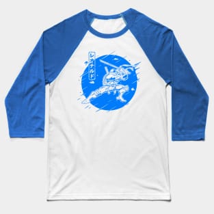 Blue Warrior Turtle Baseball T-Shirt